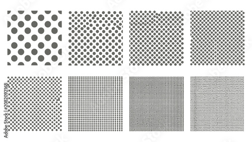 Set of eight abstract geometric black and white patterns