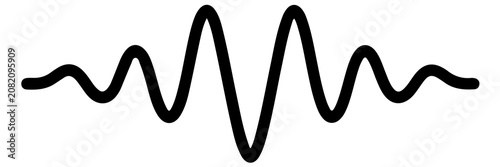 Obraz na plátně Black sine wave sound signal graphic with frequency oscillation waveform amplitu