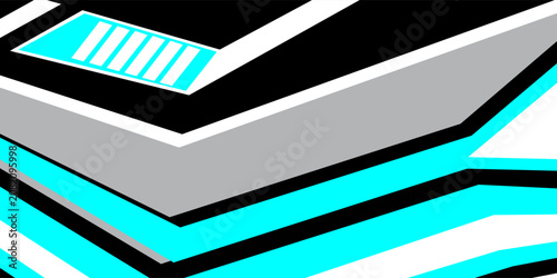 Cargo van decal design vector. Graphic abstract stripe racing background kit designs for wrap vehicle, race car, branding car.