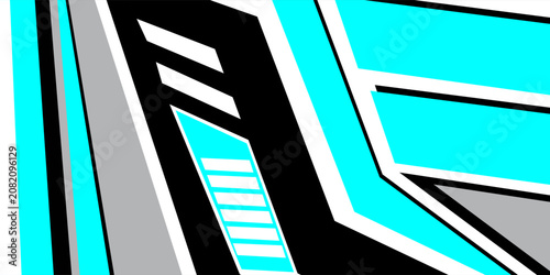 Cargo van decal design vector. Graphic abstract stripe racing background kit designs for wrap vehicle, race car, branding car. modern