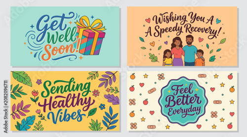 Quadro su tela Get well soon wishes and recovery messages