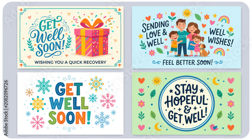 Obraz na płótnie Get well soon wishes cards