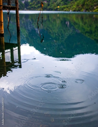 Ripples on a calm lake