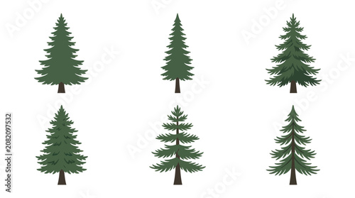 Evergreen tree collection vector icons