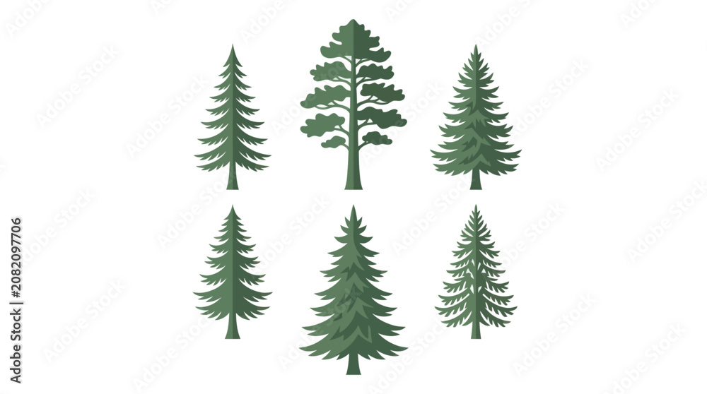 Obraz premium Forest tree collection vector illustration