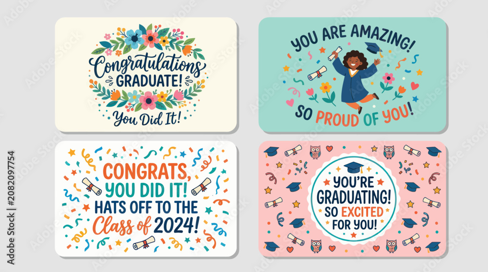 Obraz premium Graduation celebration greetings and messages