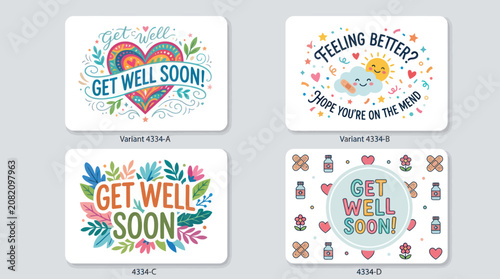 Foto Get well soon messages decorative elements