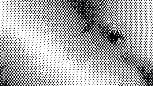 Billede på lærred stylized halftone dog portrait close-up with black dot shading creating artistic