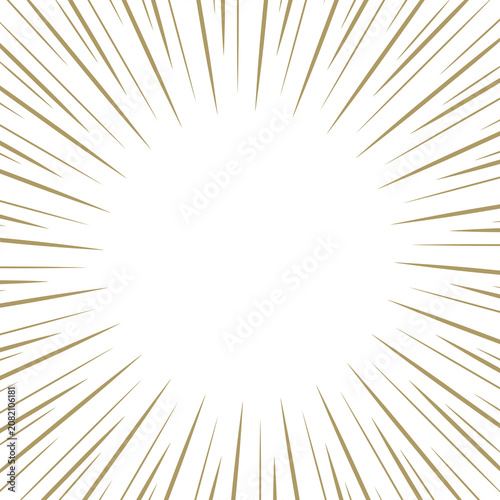golden sunburst lineart rays radial exploxion comic book decorative