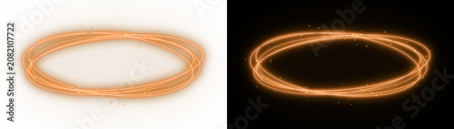 Schilderij op canvas Glowing concentric rings with sparkle effects on transparent background circles