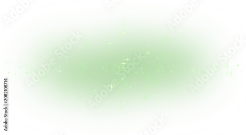 Green sparkle dust effect with glittering stars on transparent background glitter shimmer gleam illumination radiance glowing bright light yellow amber vector illustration graphic design element