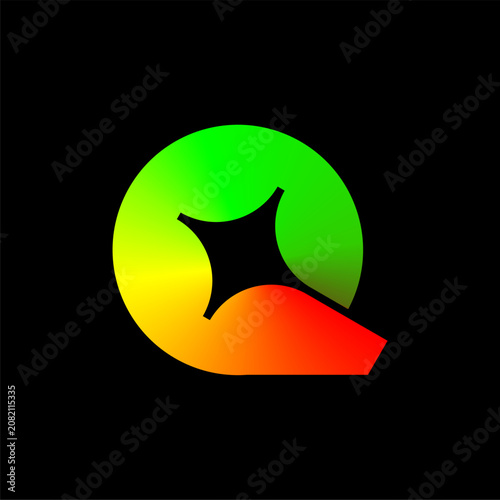 Letter Q Spark Logo Design for Startup, Technology, Vector Illustration.