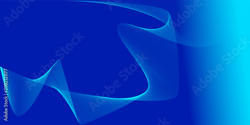 Abstract blue background with smooth curves and lines. The blue background features a flowing, wave-like texture. Wavy line pattern background. Blue background vector.