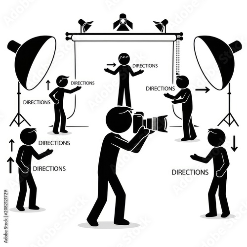 Photography studio setup with crew.