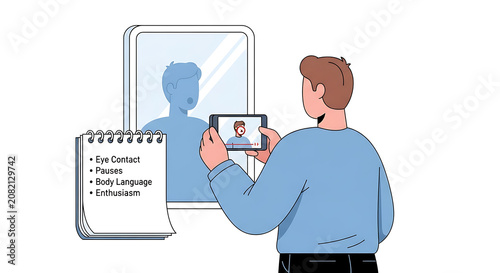 Man taking selfie with smartphone device.