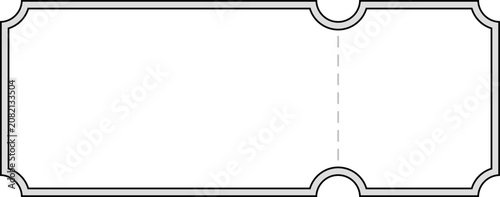 Minimalist Vintage Ticket and Coupon Frame Vector Icon Set, Simple Line Art Labels for Design