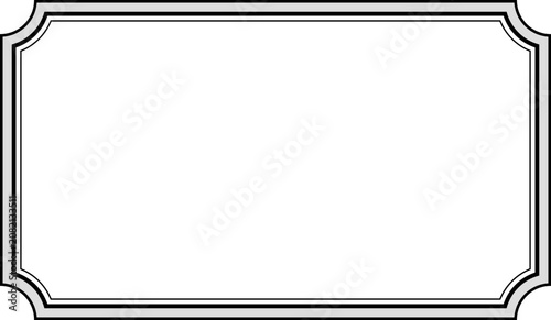 Minimalist Vintage Ticket and Coupon Frame Vector Icon Set, Simple Line Art Labels for Design