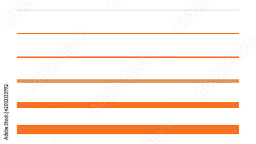 Vászonkép Set of horizontal orange lines with different thickness