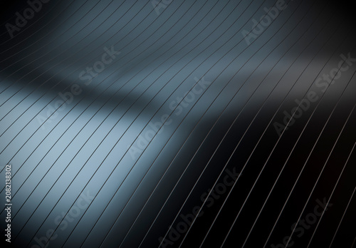 Abstract Black Metallic Curved Wave Lines Background