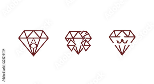 Geometric diamond shapes in minimalist line art style.