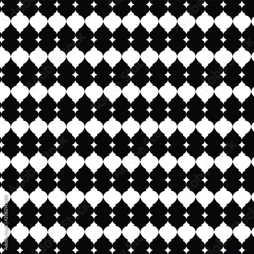 Canvas Print Black and White Moroccan Trellis Pattern Background
