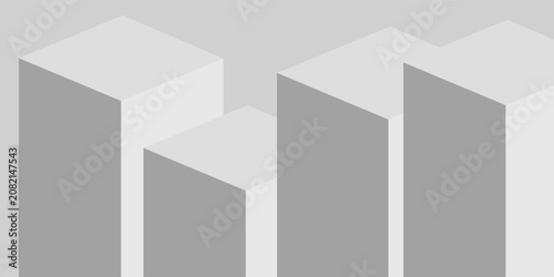 Abstract geometric background with 3D grey isometric blocks columns