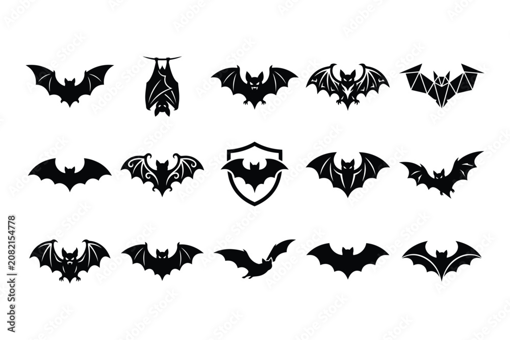 Fototapeta premium Halloween bat silhouettes for spooky decorations and designs