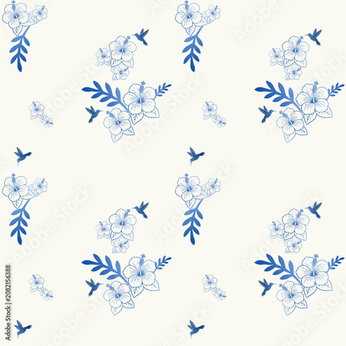 Elegant Botanical Blossom Repeat Background