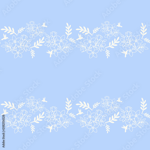 Elegant White Flower Border Repeat Design