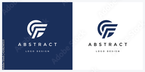 Initial letter CF FC Minimalist Elegant Monogram rounded shape design. Branding and Technology Logos. Flat Vector Logo Design Template Element. 