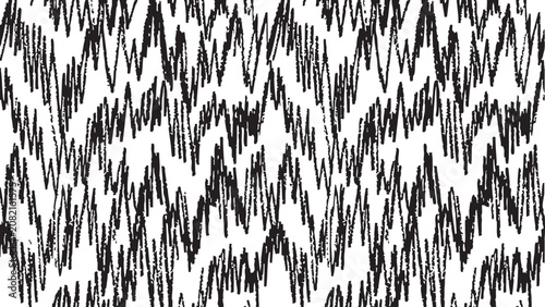 Fotografie Black and white abstract vector illustration of chaotic scribbles and strokes on