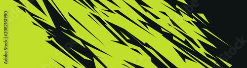 Editable artwork with abstract neon yellow brushstroke pattern on flat black background for car wrap design or sports jersey merchandise design