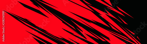 Editable grunge red wild brushstroke pattern on solid flat black background for car wrap design or sports jersey merchandise design