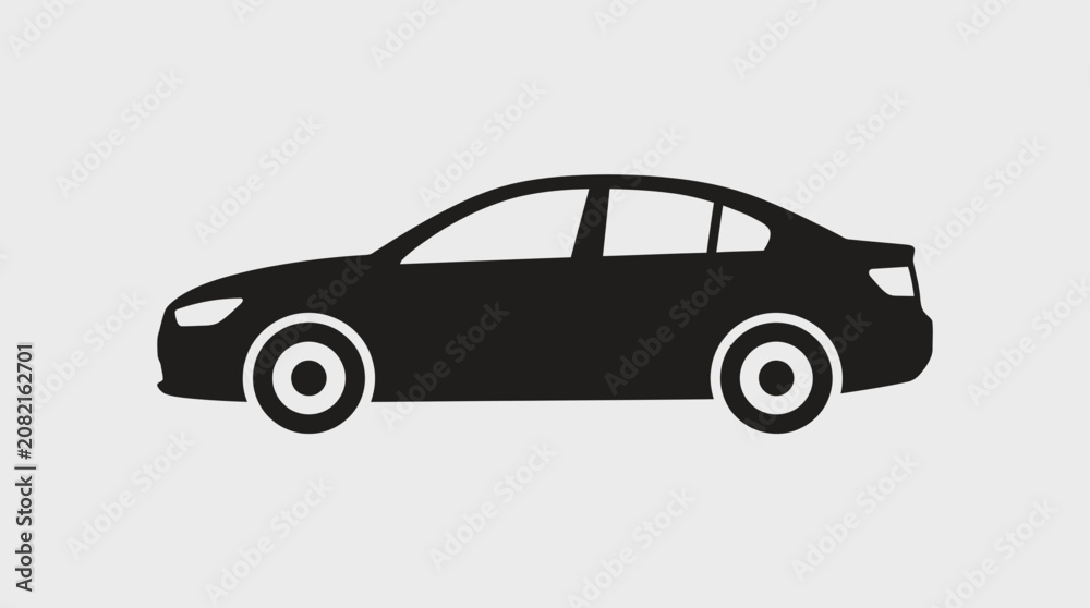 Fototapeta premium A simple flat vector icon of a modern sedan car.