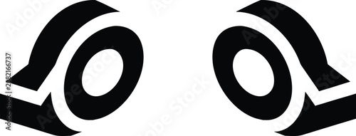 Konstfotografi Symmetrical circular arrow icons representing cycle rotation and movement flow for navigational user interface elements