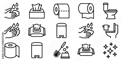 Foto Bathroom Hygiene Icons Set