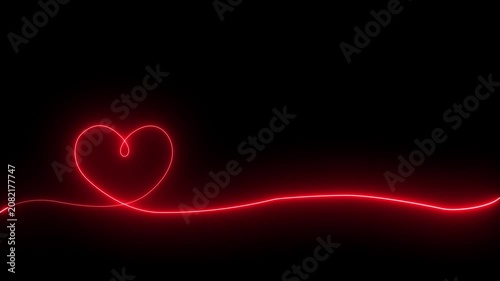 vibrant luminous neon animation featuring a glowing hand heart icon and a broken heart symbol pulsing like a heartbeat on a black background 4k video animation.