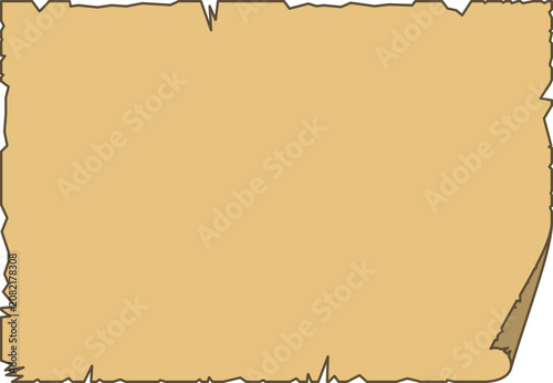 Vintage Old Parchment Paper Border Vector Icon Set, Minimalist Retro Scroll Frames for Design
