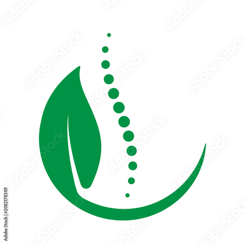 Minimalist green leaf icon representing nature, environment, and organic concepts
