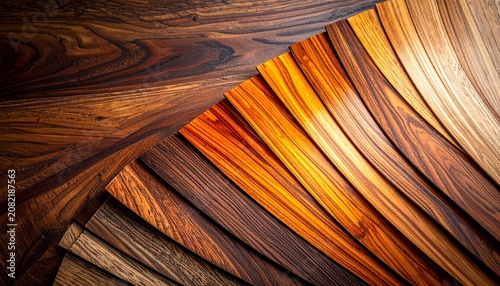 Close-up of rustic wooden plank flooring texture with warm tones.