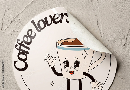 Round and Square Sticker Labels on Kraft Box Mockup 