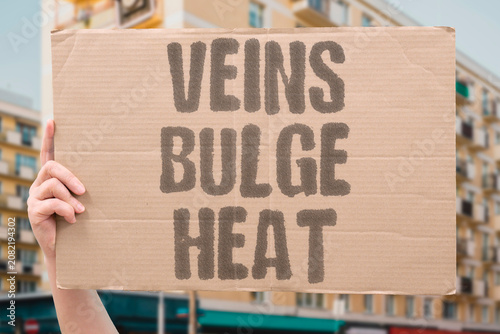 Slika na platnu "Veins bulge heat" Vascular system shows signs of stress