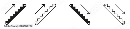 Foto Staircase direction icon set