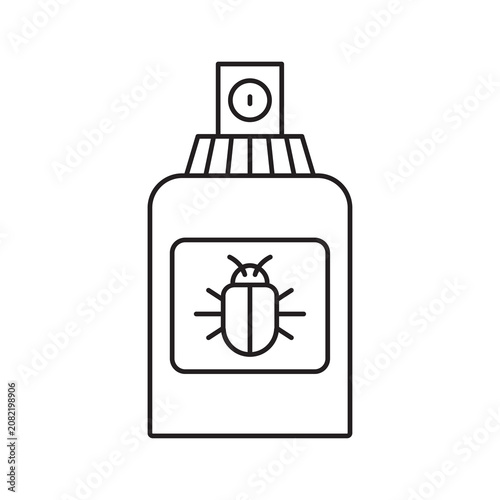 Insecticide bug spray bottle line icon