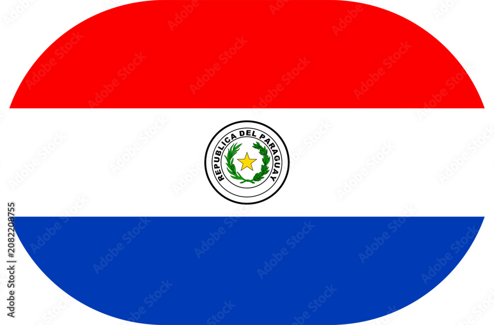 Fototapeta premium paraguay Flag oval shape