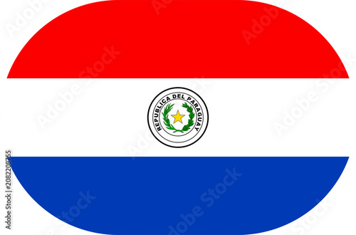paraguay Flag oval shape