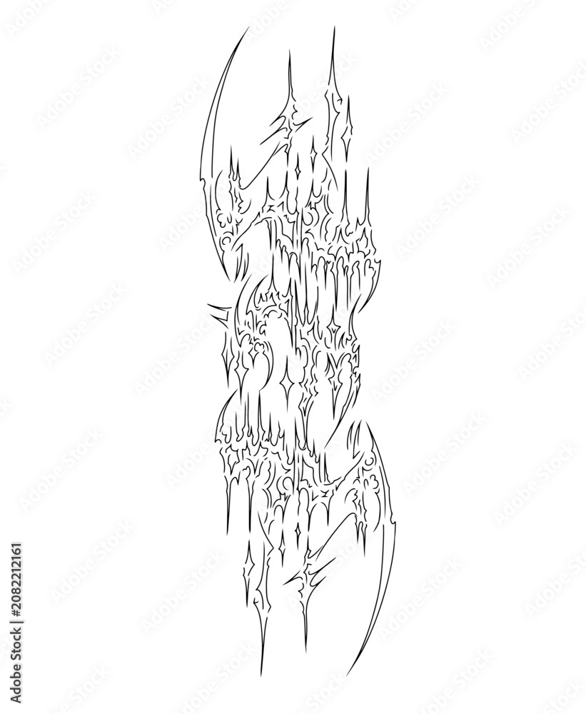 Fototapeta premium tribal cybersigilism tattoo