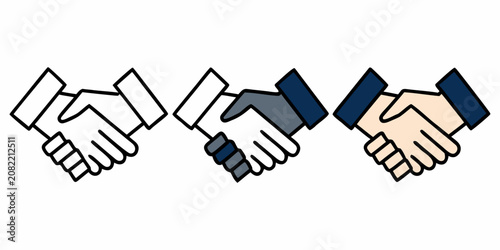 Fotografía Handshake Illustration Flat Vector Graphic On White Background