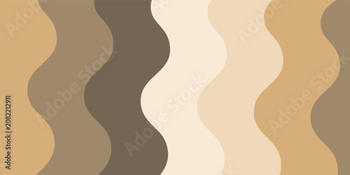 Brown shades background, wave pattern with light. Vector design with copy space.