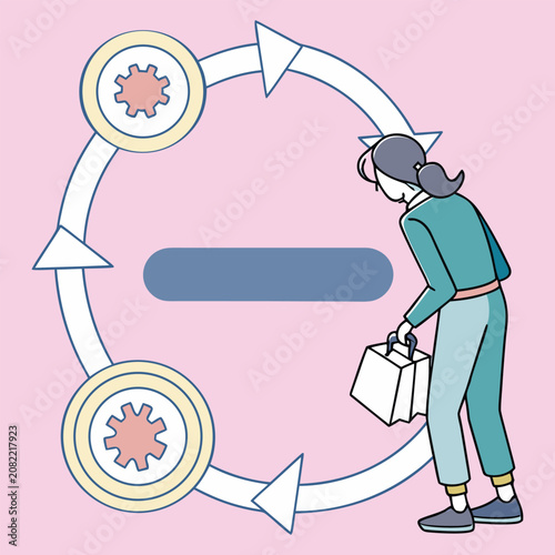 Productivity planning and time management concept with woman, productivity